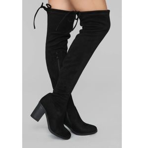 Fashion Nova Black Knee High Boots